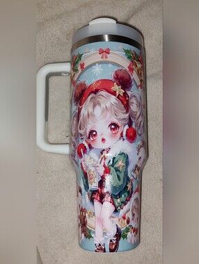 New! Skullpanda 44oz Stainless Tumbler With Lid/Straw